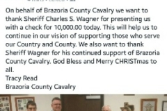 Sheriff Wagner Donation 12-23-15
